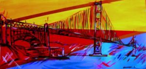 Voir le détail de cette oeuvre: golden gate bridge- façon pop-art